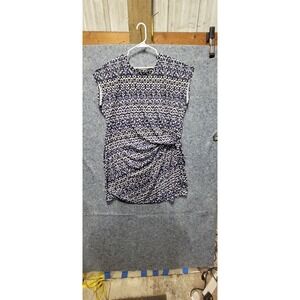 Nicole‎ Miller Original blue Black White Mini Dress w/side knot 2XL